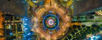 singapore-fountain-of-wealth-nightime-aerial shot